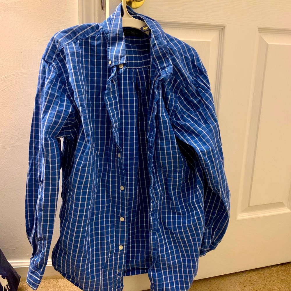 Club Room men’s blue button up shirt medium